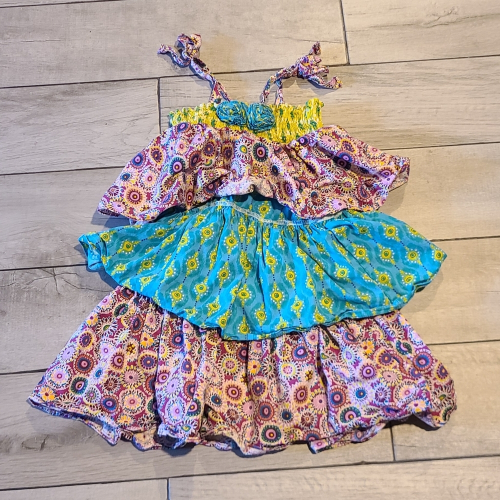 💐Jelly Pug girls layered Paisley dress☀️🌷 💧 💕 🍂 🍎🍋🧁🎀🦄🪻🍍🍓🦉🐧💘